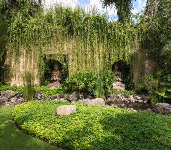 Villa Bidadari Cliffside Estate garden detail