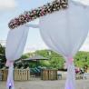 flower arrangement front pergola 