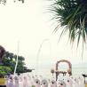 island gazebo wedding set up with arch 